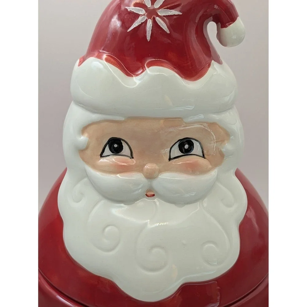 Johanna Parker Carnival Cottage SANTA CLAUS Cookie Jar.